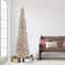 7ft. Pre-Lit Rose Gold Tinsel Artificial Christmas Tree, Clear Lights